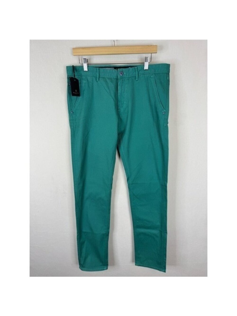 Massimo Dutti NWT Mens Slim Fit Green Corduroy Textured Chino Pants 32X34